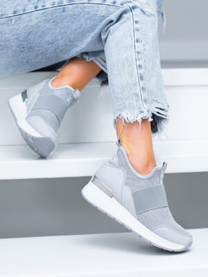 Wsuwane Sneakersy Damskie Buty Sportowe Light Grey