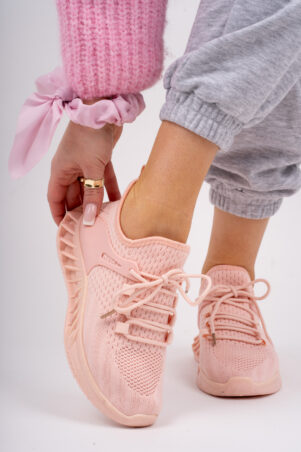 Różowe buty sportowe sznurowane damskie Triada