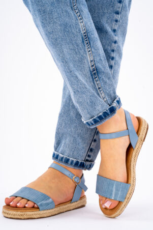 Sandałki damskie na płaskim spodzie blue