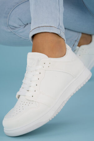 Białe trampki buty sportowe damskie sznurowane Elgin