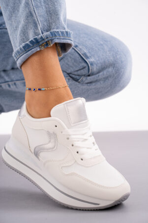 Białe sportowe buty damskie na platformie Pilo