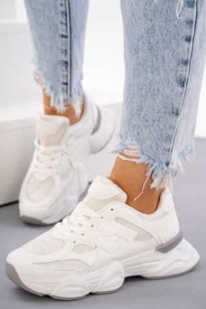 Białe buty sportowe adidasy Modne Sneakersy damskie New Styl