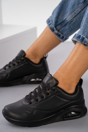 Czarne buty sportowe damskie ze skóry R system