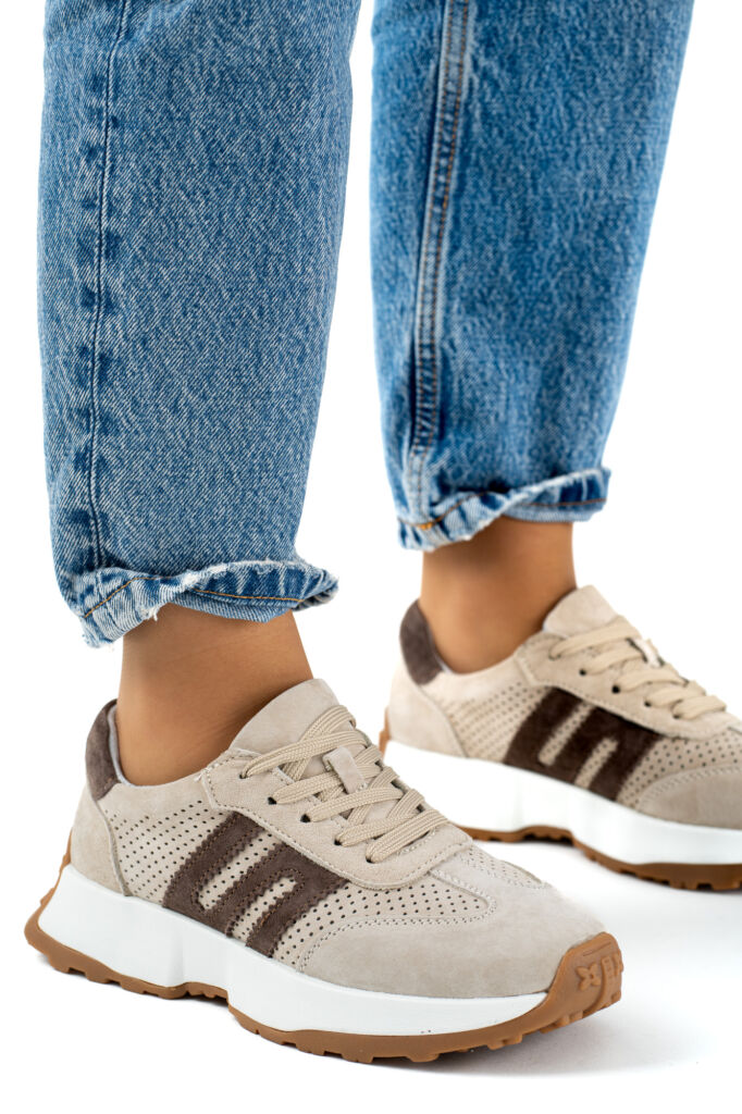 Skóerzane sneakersy damskie na Wiosnę